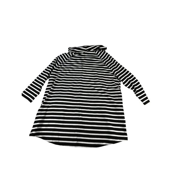 Shannon Passero Black White Striped Cowl Neck Shirt Women's M Tunic Top Pockets - Picture 8 of 8